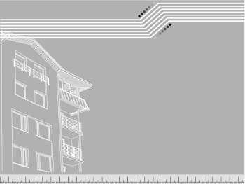 Vector house with flats at the grey background
