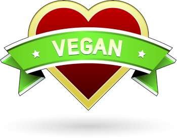 Vegan food label sticker for product website, print materials, or packaging