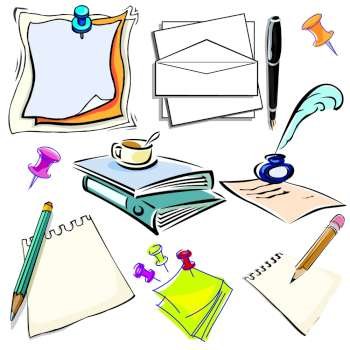 Stationery sketchy style collection, vector illustration