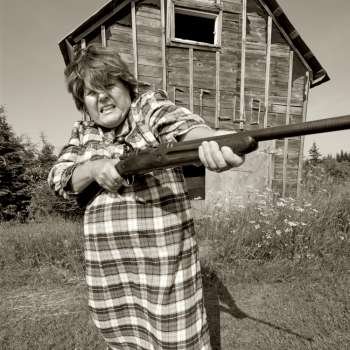 Shotgun Momma protects her moonshining barn with a rather large shotgun. 