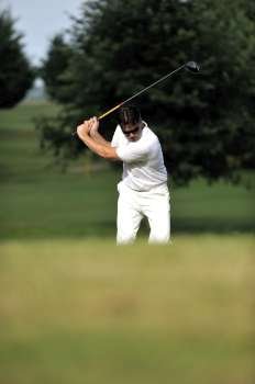 Golf man playing golf 