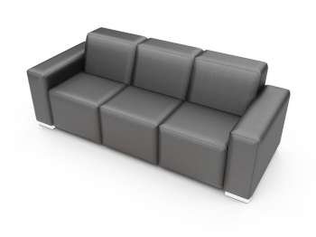 isolated black sofa over white background