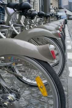 Row of bicycles, Paris, St Germain
