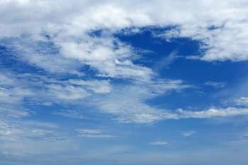 Blue beautiful sky with white clouds view in sunny day