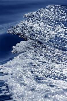 Blue water textures, waves foam, action, mediterranean sea