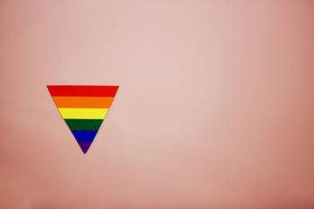 Close-up of a colorful gay symbol