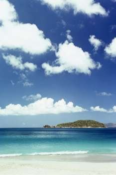 A beach seen under a vast sky, Caneel Bay, St. John, U.S. Virgin Islands