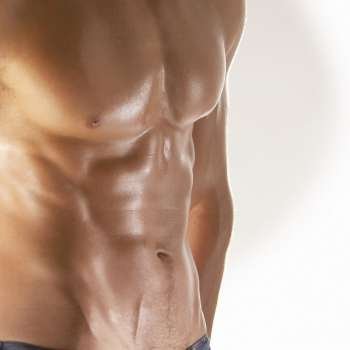 Mid section view of a muscular man