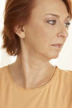 Close-up of a senior woman looking sideways
