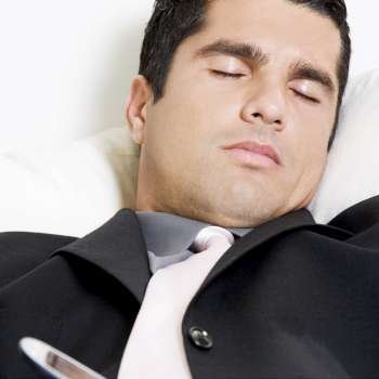 Close-up of a businessman sleeping