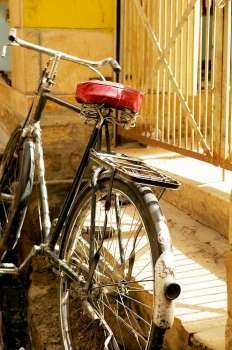 Close-up of a bicycle, Jaisalmer, Rajasthan, India