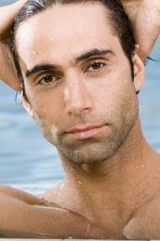 Portrait of a mid adult man in a swimming pool