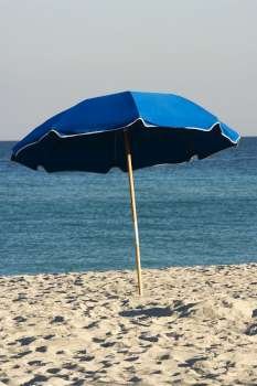 Beach umbrella on the beach, Miami, Florida, USA