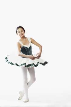 Portrait of a teenage girl performing ballet