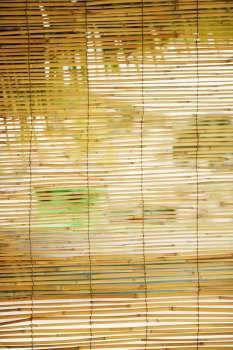 Close-up of bamboo blinds