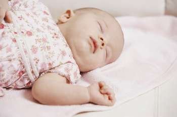 Close-up of a baby girl sleeping