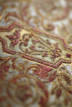 Close-up of embroidery on fabric