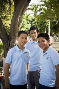 Boys wearing school uniform
