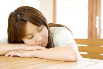 Sleeping face of Japanese woman