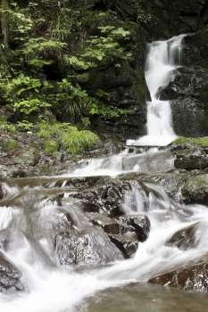 Waterfall, stream and rocks