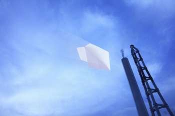 Paper airplane and Chimney