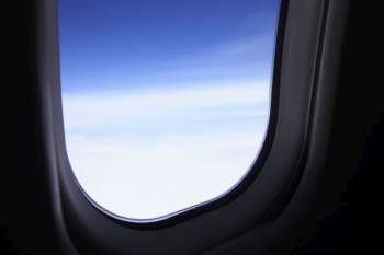 Window of the airplane