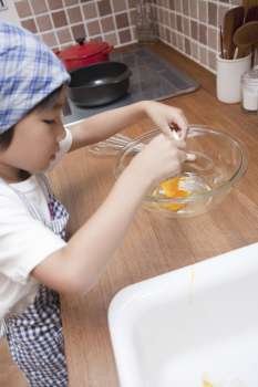 a child cooking