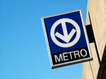 Metro transit sign in Montreal Canada.