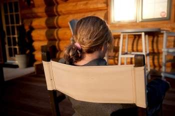 Back view of a girls head in Gimli, Manitoba, Canada