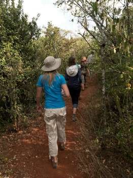 People hiking in Kenya Africa