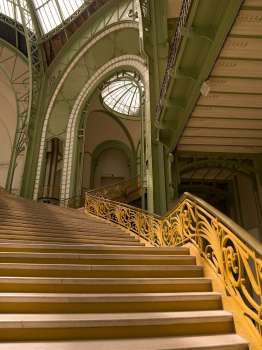 Indoor staircases of the Grand Palace in Paris France
