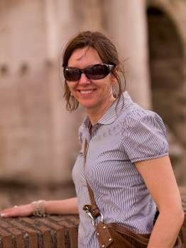 Female tourist in Rome Italy