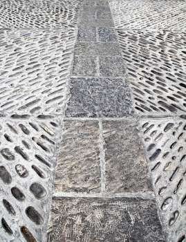rolling stones mosaic medieval soil floor in Spain Aragon