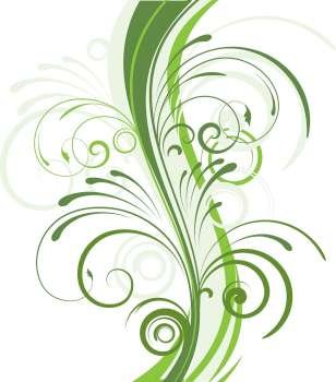 Decorative floral abstract background in shades of green