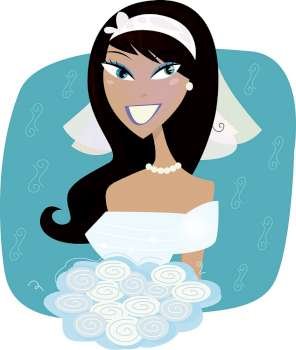 Wedding portrait: happy bride in white
