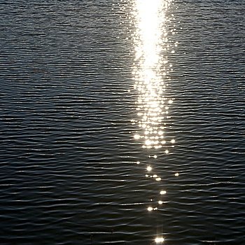 Bright sunray on water ripples