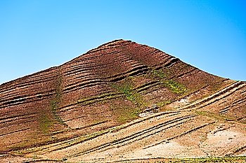 Desert landscape: strange geological formation in south Maroc, Africa.