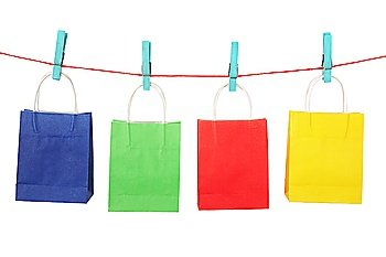 Bags for purchases on a white background.