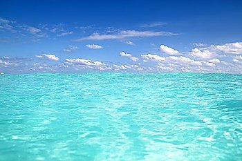 beautiful blue caribbean sea water wave horizon