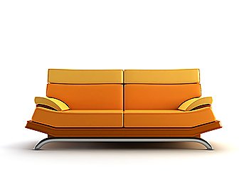 modern couch on white background