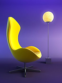 modern armchair 3D computer rendering