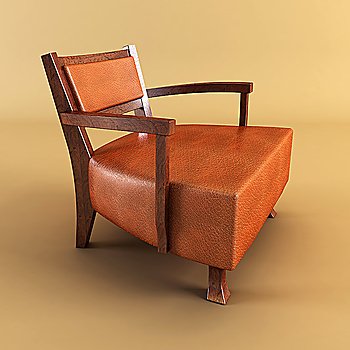 classic asian armchair 3d rendering