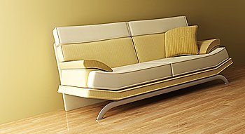 3d interior with modern couch