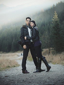 Young couple in nature scenery