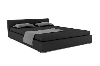 black bed isolated on white background with clipping path