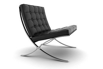 3d black armchair isolated on white background