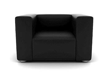 black armchair isolated on white background