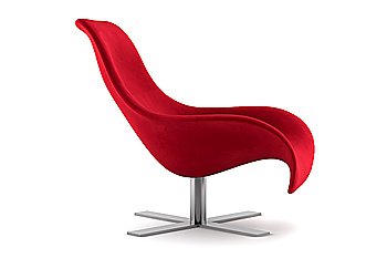 red armchair isolated on white background with clipping path