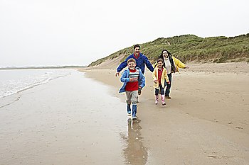 Happy family on beach