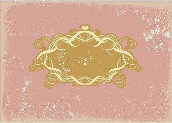 An heraldic titling frame, blank so you can add your own images. Grunge background .  Vector illustration.